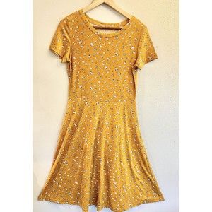 HUHOT Sundresses for Women Casual Summer Short Sleeve Round Neck Floral Skater M